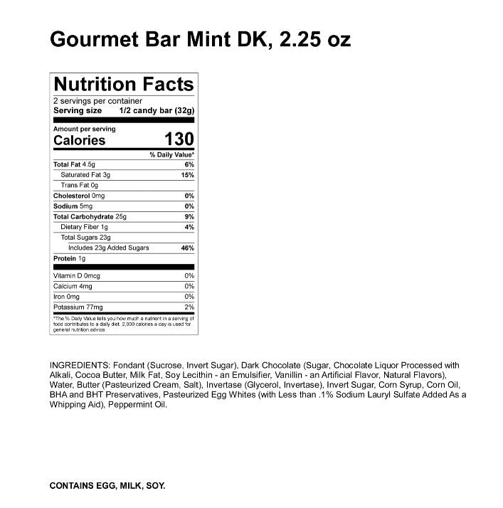 Gourmet Dark Chocolate Mint Bar