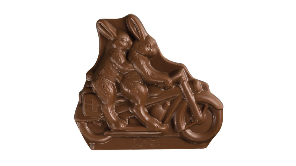 
            
                Load image into Gallery viewer, Milk Chocolate Rabbits on Cycle
            
        